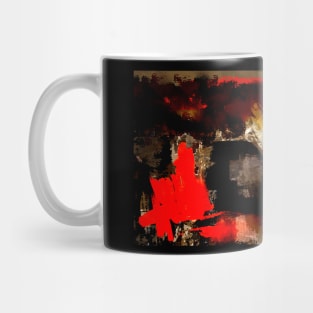 Red and Black Abstract Mug